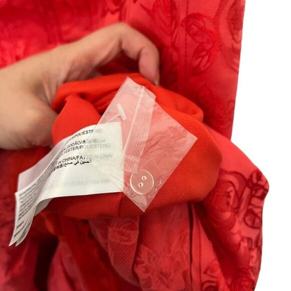 C/MEO Collective Strapless Ruffle Midi Dress Red Sheath Women’s Size Medium - Picture 13 of 13